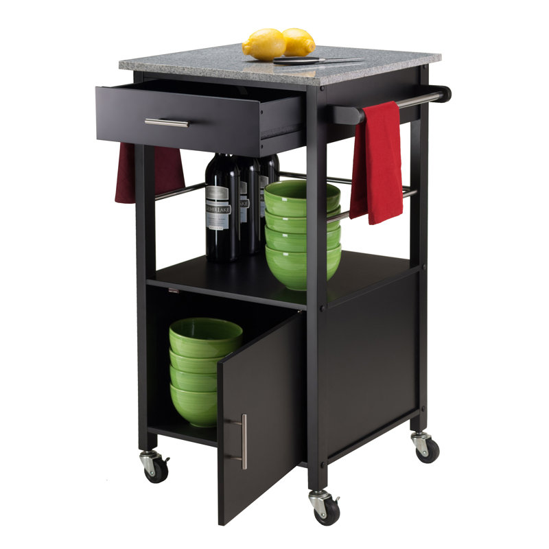 Winsome Davenport Kitchen Cart with Granite Top & Reviews Wayfair